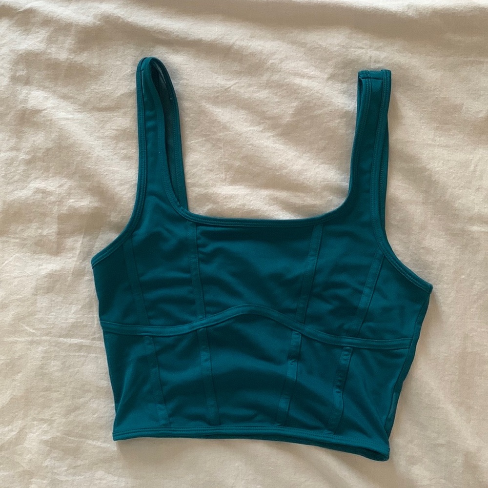 Blue Garage Mesh Corset Tank Top